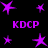 Purple star shapes and "KDCP" text on a black background, with varying star sizes and positions across the frame.
