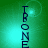 Vertical text 'TRONE' in dark blue on green background with cyan light effects, displayed across four