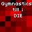Pixelated red and black background with repeated white text 'Gymnastics Gymnastics till i DIE' in two horizontal