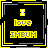nine black square icons with yellow and white borders, each displaying "I love IMBUM" in yellow text with varying pixelated lettering and border styles