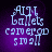 Pixelated text 'AIM Ballets camera small' on purple gradient background with subtle light effects.