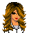 Pixel art icon of a woman with long wavy brown hair and red lips on white background, next to pink background with "Short But Cute" text in pixelated font.