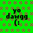 Green background with pink circular patterns and black text 'yo dawgg (:' repeating in four quadrants, one quadrant shows a wavy line pattern.