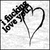 Black and white pixelated icon featuring a heart shape with a floral or leafy branch extending from its left side, set against a light gray background.