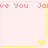 Pixelated of four light pink squares with yellow borders, each containing partial red text and heart symbols