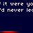 Pixelated text repeats across a dark blue background with red horizontal bars, displaying 'it were yo it were yo it were yo' and 'd never le'd never le'd never le'd' in white.