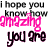 Pixelated text in black, pink, and dark purple on white background with animated color shifts.