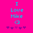 Pixelated cyan text on bright pink background reads "I Love Mike <3" with five purple hearts below, two versions differ in heart color order.