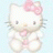 A 48x48 pixel Hello Kitty icon with a pink bow and dress, displayed on the left side of a contact sheet next to black background text reading "Anime IM" and "COM".