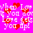 Pixelated pink background with repeated white text and red heart symbols, showing no visible animation changes.