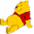 Yellow bear with red scarf in four- , text overlays change