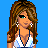 Pixel art contact sheet showing three frames of an animated character with long brown hair wearing a white halter top, floral crop top, and dark pants against blue background with partial text overlay.