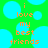 Green background with light blue circles and orange text reading 'i love my best friends' in pixelated font.