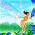 Pixelated animated icon featuring a fairy-like figure against a landscape background with green text reading "Original Icons .com" on the right side.