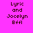 Four pixelated text in a , each displaying "Lyric and Jocelyn Bffl" on solid backgrounds of pink, peach, yellow, and light orange