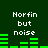 Green background with white text 'Norfin but noise' and green audio equalizer bars in two , showing animation changes between frames
