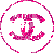 Three circular pink pixelated icons with interlocking CC logo design on gray background, arranged in 2x2 contact sheet layout showing animation frames.
