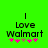 Green background with black text reading 'I Love Walmart' and five pink plus signs below, two of which are brown in the second frame.
