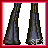 Pixel art of nine showing a character's legs, torso, and face alongside repeated text 'Rae' with red polka dots