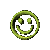 Green circular icon with smiling face showing eyes, nose, and mouth in pixelated style across multiple views.