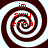 Four identical spiral patterns with red text 'im', 'srry', 'emmo' overlaid on white and dark brown background.