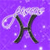 Static pixelated icon featuring a stylized letter H with glowing white accents on a purple background, appearing to be part of a zodiac-themed set.