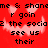 Red background with pixelated text and pink heart shapes, showing partial repetition of phrases across two views.