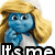 Pixelated blue character with long blonde hair and a white top, hand near chin, below bold black text reading 'It's me' on white background.