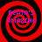 Four identical red and black spiral patterns with purple text reading "BEATA'S AMAZING" arranged in a on a solid background