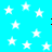 A static image of white stars scattered across a bright cyan background with no visible motion or text.