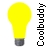 Two pixelated light bulb icons side-by-side on a white background, one yellow and lit, the other gray and unlit, with vertical text reading "COOL" between them.