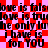 Red and pink checkered background with repeated black text phrases including 'love is false', 'love is true', 'the only lu', 'i have is', and 'for YOU' in pixelated font.