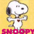A contact sheet of six Snoopy cartoon frames with varying text colors and poses on a yellow background, showing subtle animation differences across sampled frames.