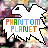 Pixelated icon with white speech bubble containing colorful text, surrounded by pixelated background elements.