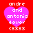 Four identical pixelated heart-shaped icons with text on a red background, each displaying 'andre and antonia dever (333)' in white.