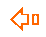 Two pixelated arrow icons with rectangular shapes, one orange and one yellow, positioned side-by-side on a gray background.