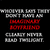 Two side-by-side display identical text on black background with red and gray lettering, while the right shows pink heart-shaped icons flanking 'EDWARD CULLEN' in dark brown