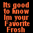Orange pixelated text on black background reads "Its good to know Im your Favorite Frosh" in two identical vertical