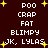 Dark brown background with yellow pixelated stars scattered throughout, displaying repeated white text in a pattern