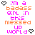 A 3x2 contact sheet of six animated frames showing pixelated text-based buddy icons with heart symbols and varying color schemes.