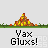 Pixel art animation of a character with a white skull face and yellow body interacting with a pile of orange and yellow leaves on a green grass strip.