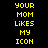 Yellow pixelated text on black background arranged in three vertical , with white rectangular highlights shifting