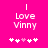 A bright pink background displays the text 'Love Vinny' with pixelated white and light pink hearts below, showing animation changes in heart positions.