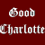 A 3x2 contact sheet of six pixelated frames showing members of the band Good Charlotte with a maroon text box on the left displaying "Good Charlotte" in white gothic-style font.