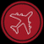 Four circular animated buddy icons arranged in a 2x2 grid: red airplane, orange pants, green jacket, and gray empty space.