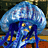 Animated contact sheet of a blue jellyfish character with yellow eyes and purple tentacles in two poses, plus a separate text element on dark blue background.