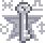 Two pixelated key-shaped icons side-by-side on a gray background with faint cross patterns; left is silver-gray, right is bright green.
