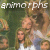 Pixelated image with 'animorphs' text at top, featuring multiple figures in a greenish outdoor background with brown and beige tones.