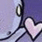 Pixelated image of a cartoon character with a heart-shaped cheek, purple background, and text reading 'I Love You', 'James!', and '<3Jessica!'