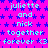 A static image with a bright pink background covered in small blue stars, displaying repeated text phrases in cyan and white.